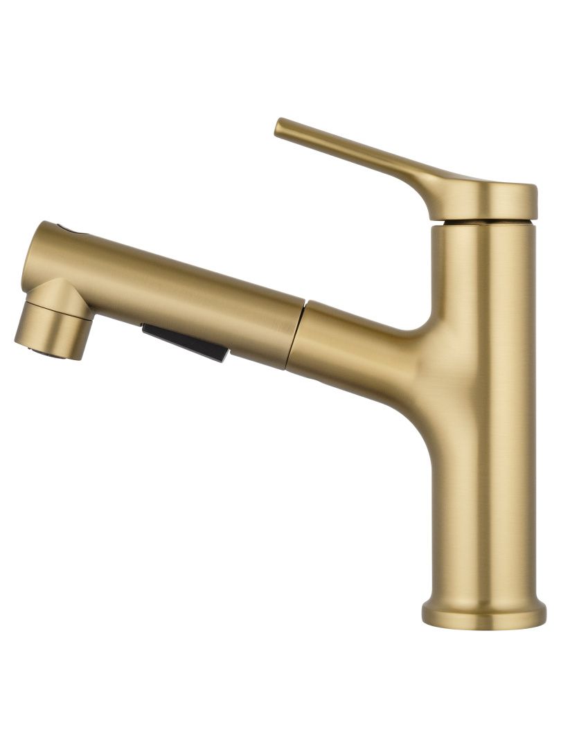 Приобрести смеситель для раковины с выдвижным изливом wonzon & woghand, брашированное золото (ww-a40862-bg)