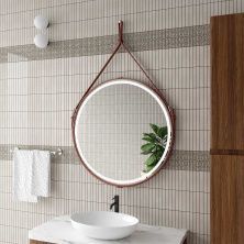 Continent Зеркало с подсветкой Millenium Black 50х50 см, сенсорный включатель, коричневое