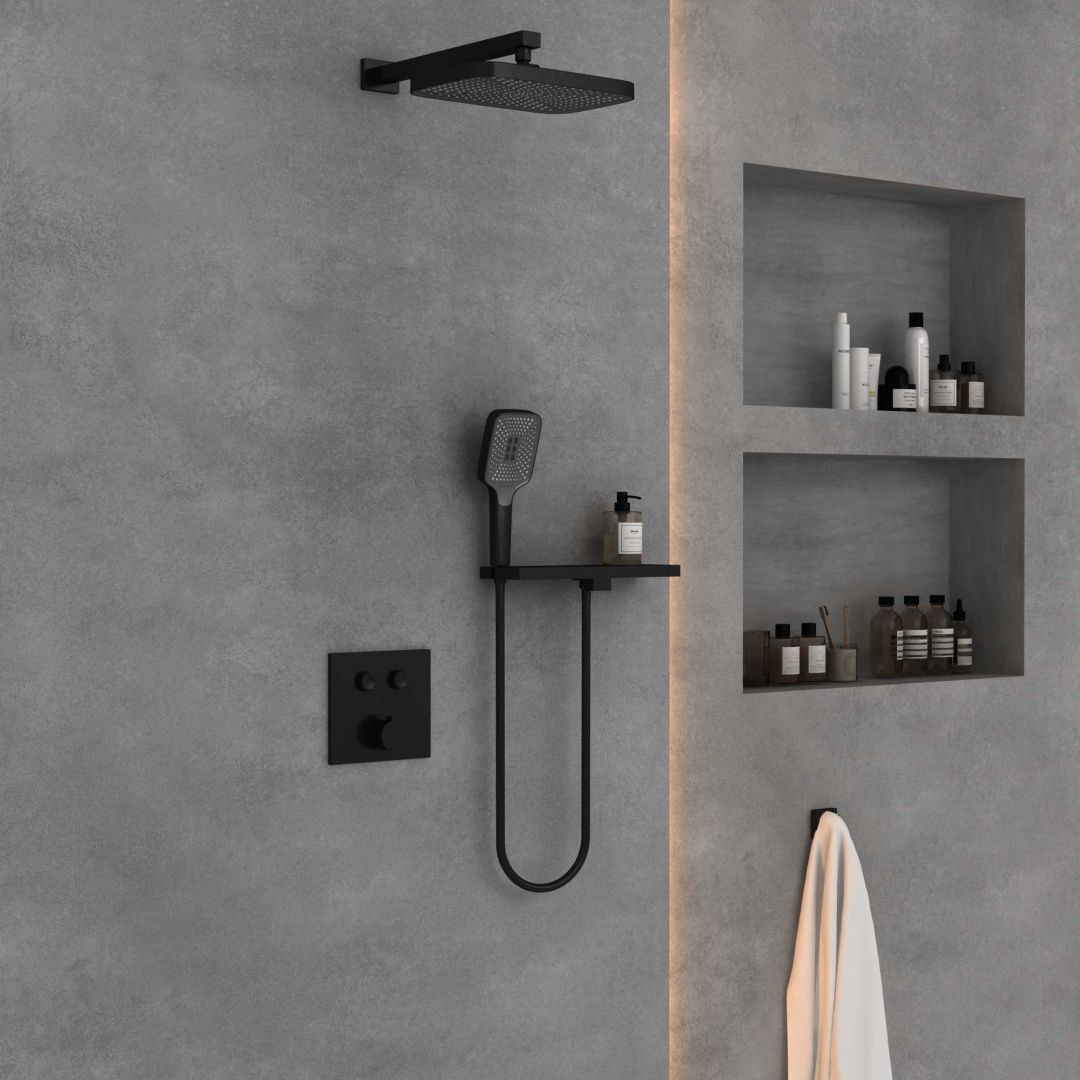 Приобрести vincea встраиваемая душевая система с термостатом, черная матовая vsfw-4211rmb