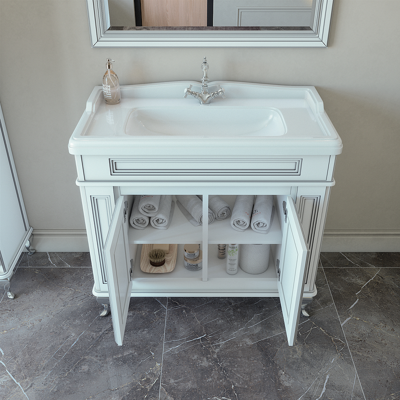 Приобрести caprigo тумба с раковиной напольная fresco 100 см, белая 10625ch-021.crm.00.05