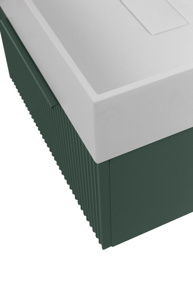 Приобрести cezares тумба подвесная с раковиной premium 50 см plisse verde opaco, серая 55415