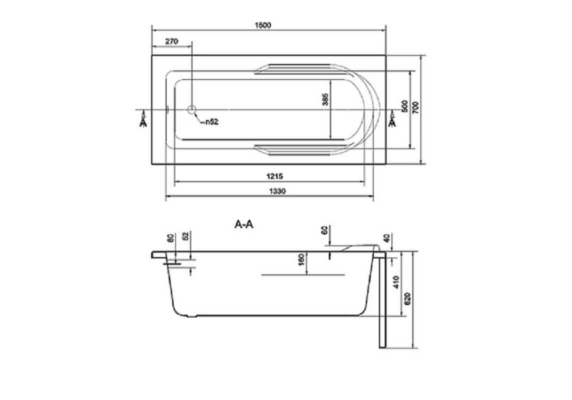 Приобрести акриловая ванна cersanit santana 150x70 см