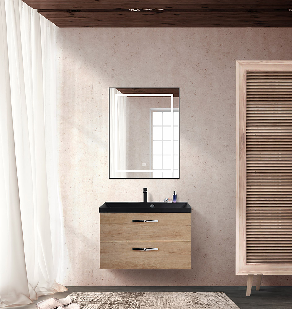 Приобрести belbagno тумба с раковиной aurora 80 см, подвесная rovere nebrasca nature, чёрная раковина