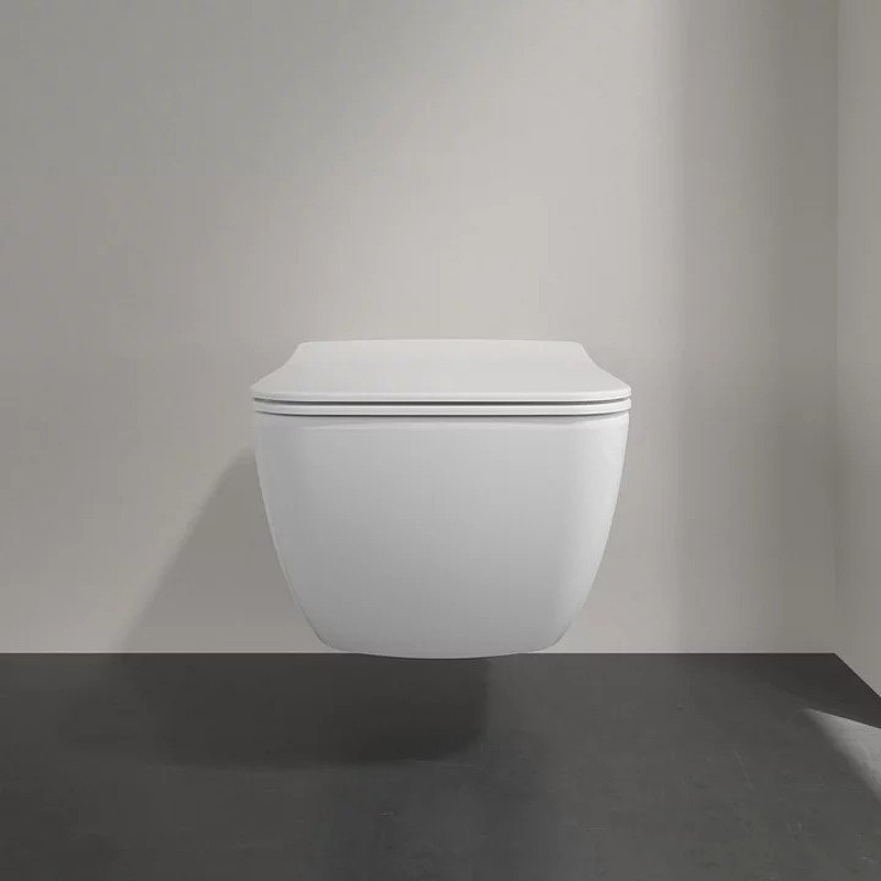 Приобрести унитаз подвесной villeroy boch venticello, безободковый с тонким сиденьем микролифт 4611rsr1