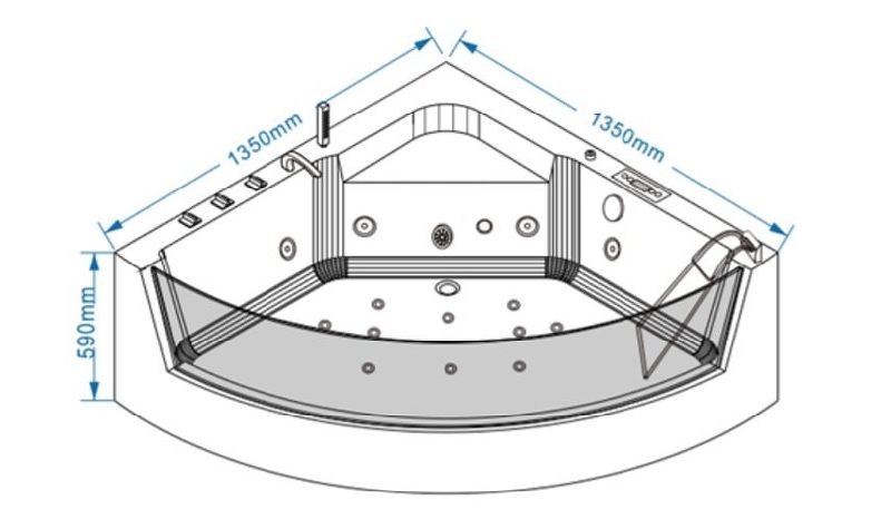Приобрести grossman гидромассажная ванна 135х135 см, угловая, белая gr-13513