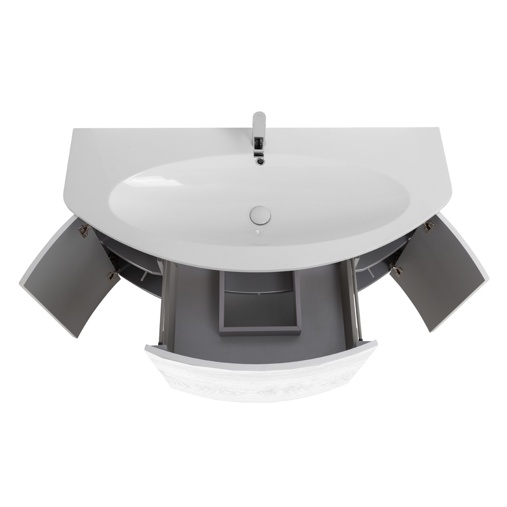 Приобрести cezares тумба подвесная с раковиной eden 121 см frassino bianco, светло серая 54418