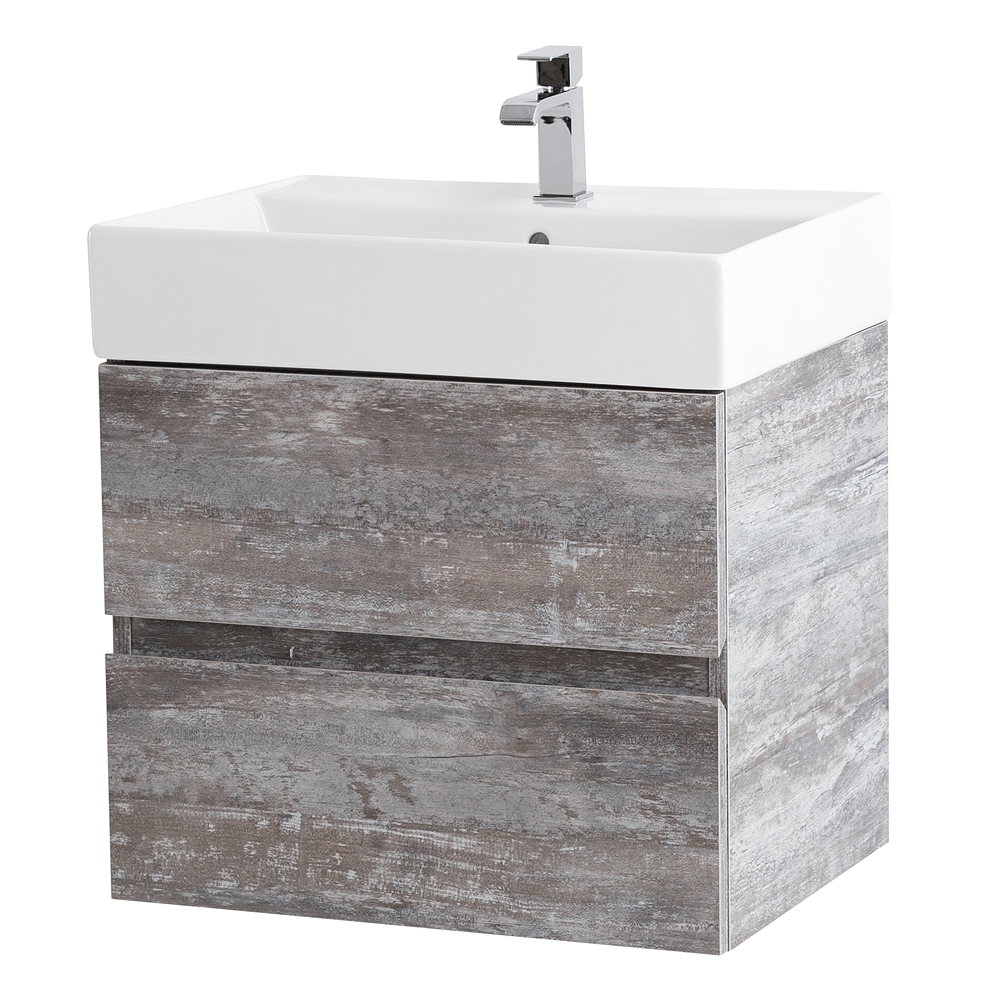 Приобрести cezares тумба подвесная с раковиной molveno 46 60 см legno grigio, серая molveno 46-60-2c-so-lg