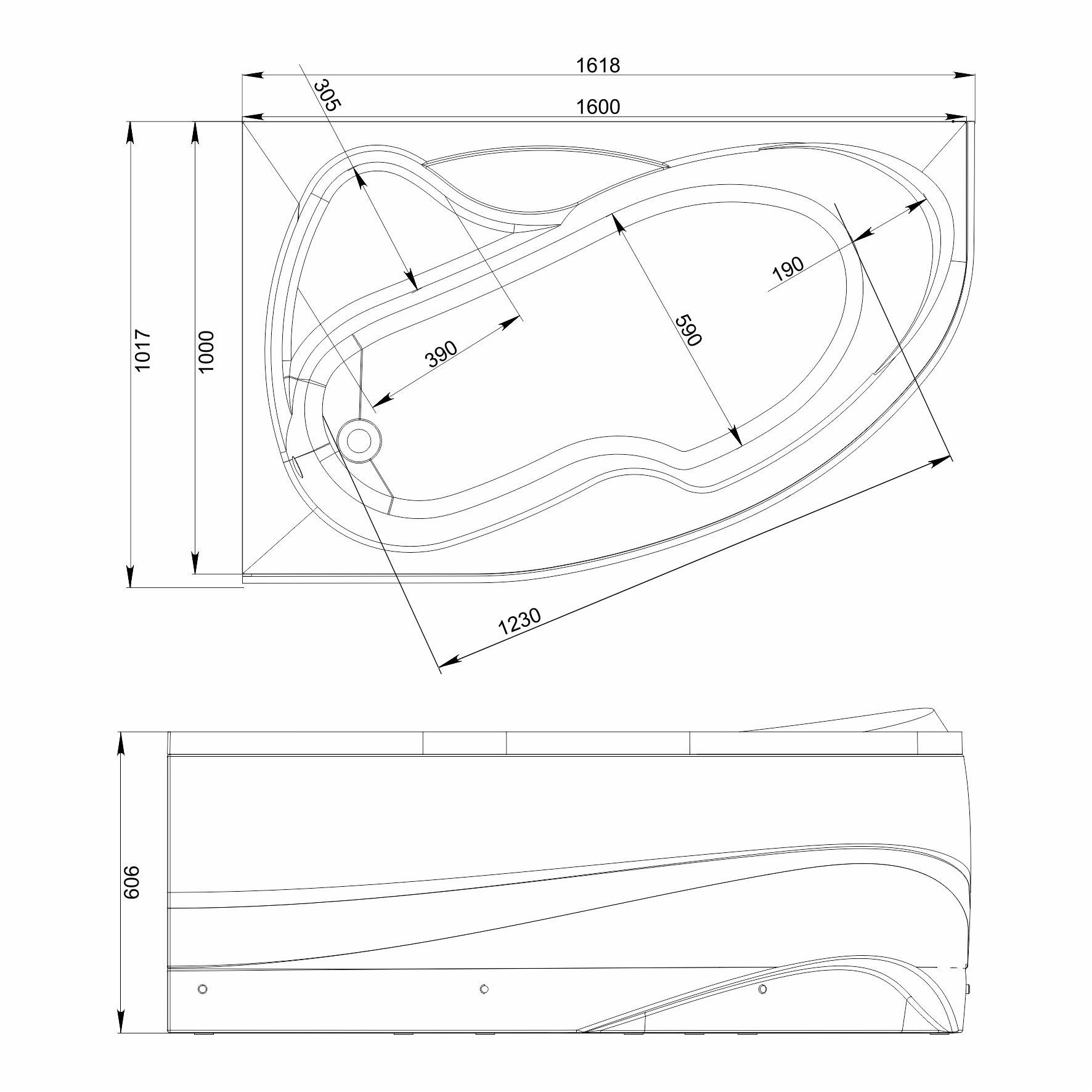 Приобрести mirsant ванна акриловая ливадия 160*100 см, белая, левая ут000019630