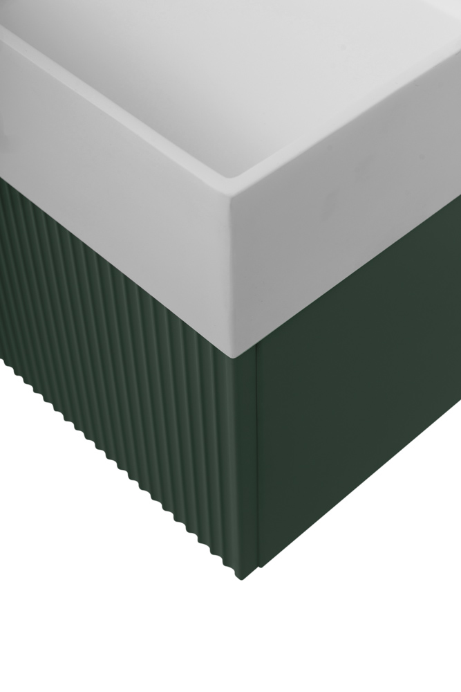 Приобрести cezares тумба подвесная с раковиной premium 70 см plisse verde opaco, серая 55420