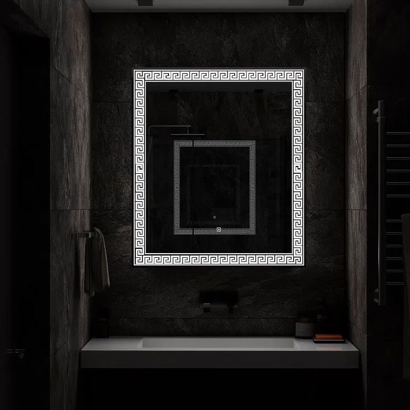 Приобрести continent зеркало с подсветкой apollo 80х90 см, сенсорный включатель, белое