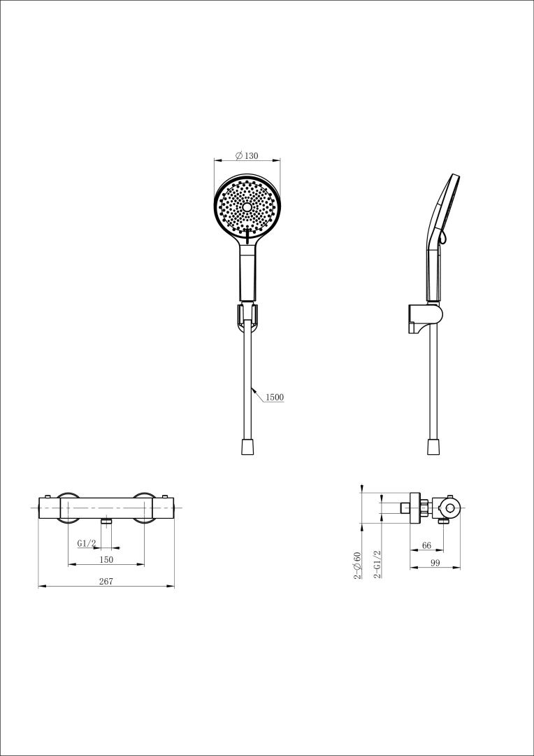 Приобрести смеситель для душа с термостатом wonzon & woghand inn 3, брашированное золото (ww-b2003-a-bg)