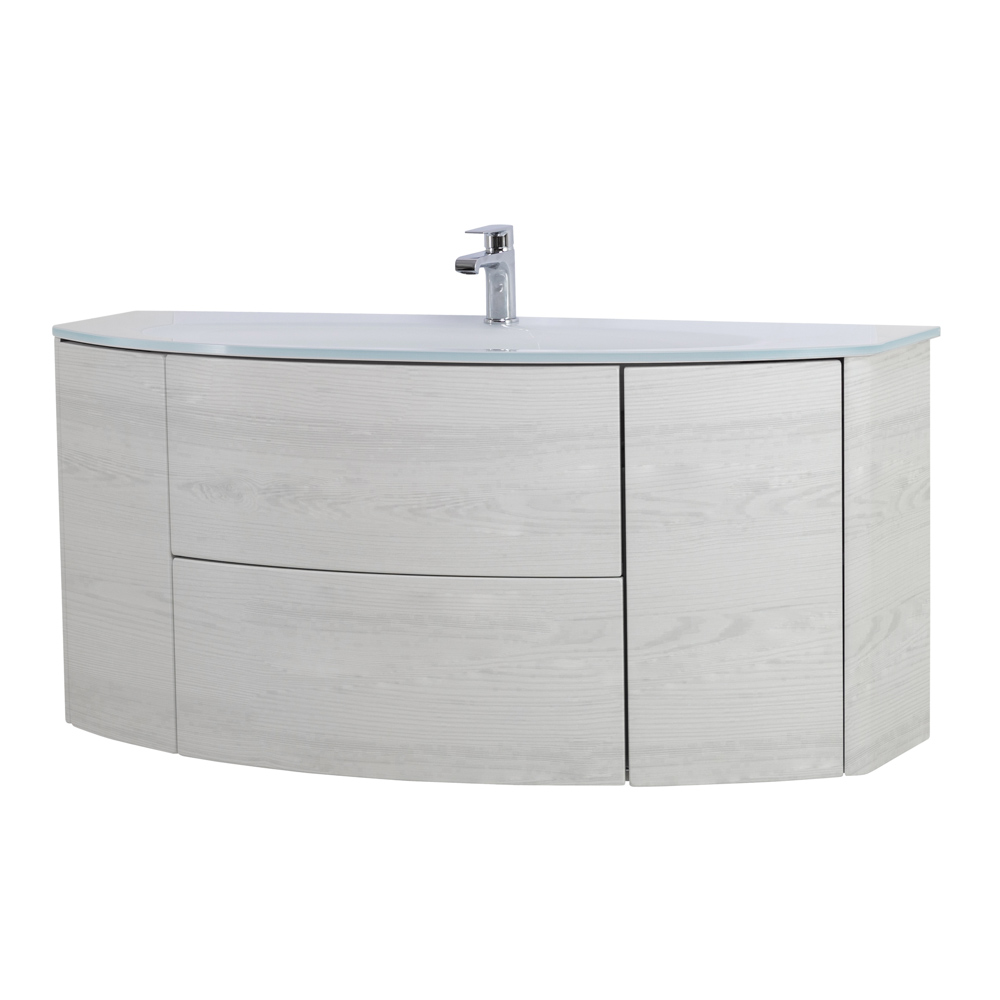 Приобрести cezares тумба подвесная с раковиной eden 121 см frassino bianco,стекло, светло серая 54418