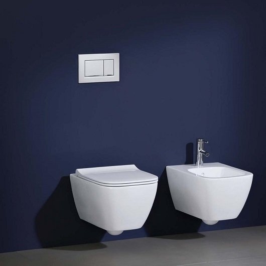 Приобрести унитаз подвесной безободковый geberit smyle square 500.685.01.1