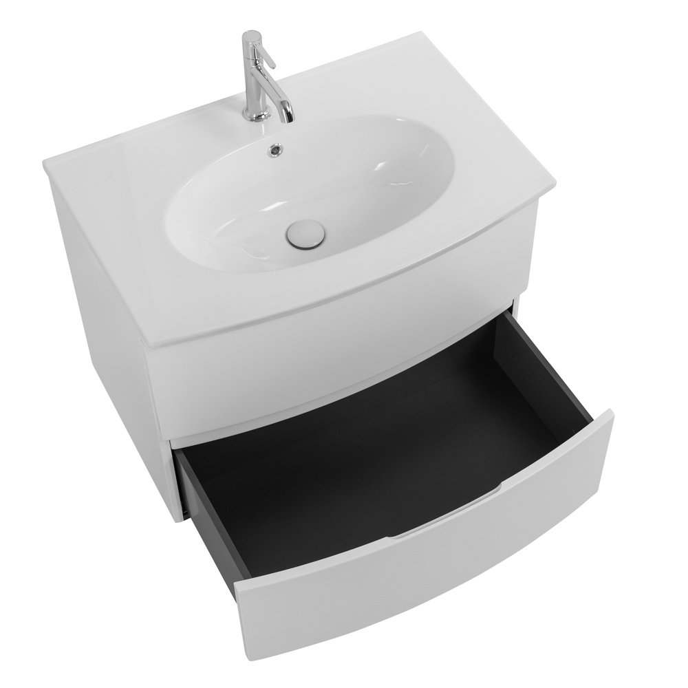 Приобрести cezares тумба подвесная с раковиной elettra 75 см bianco opaco, белая 55521