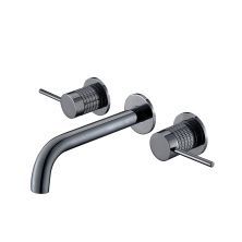 Vincea Смеситель для раковины Groove, настенный, оружейная сталь VBFW-4G1GM