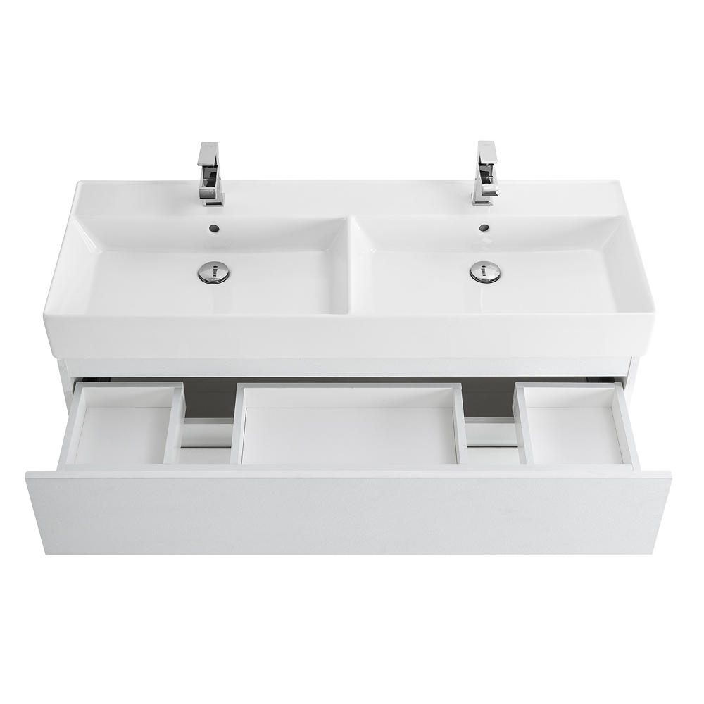 Приобрести cezares тумба подвесная с раковиной molveno 46 120 см bianco ghiaccio, белая molveno 46-120-2c-so-2-bg