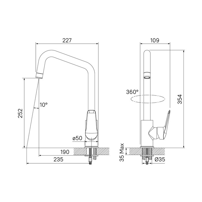 Приобрести iddis смеситель для кухни torr 354мм, хром torsbl0i05
