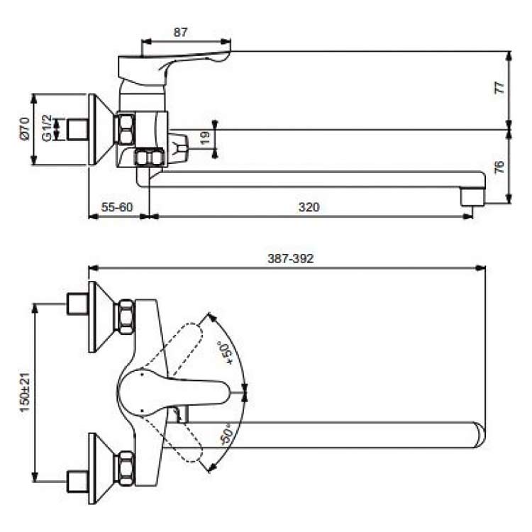 Приобрести смеситель для ванны vidima wave ba417aa