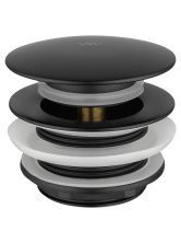 Донный клапан для ванны 1 1/2 WONZON & WOGHAND, Черный матовый (WW-SS105-MB)