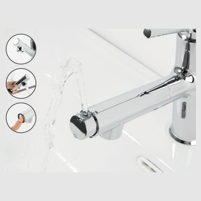 Приобрести gappo смеситель для раковины g1052-70 с выдвижной лейкой, хром 35084