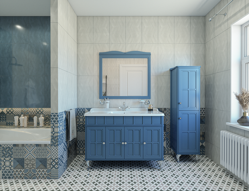 Приобрести caprigo тумба с раковиной напольная borgo 120 см, темно синяя 33425-b136