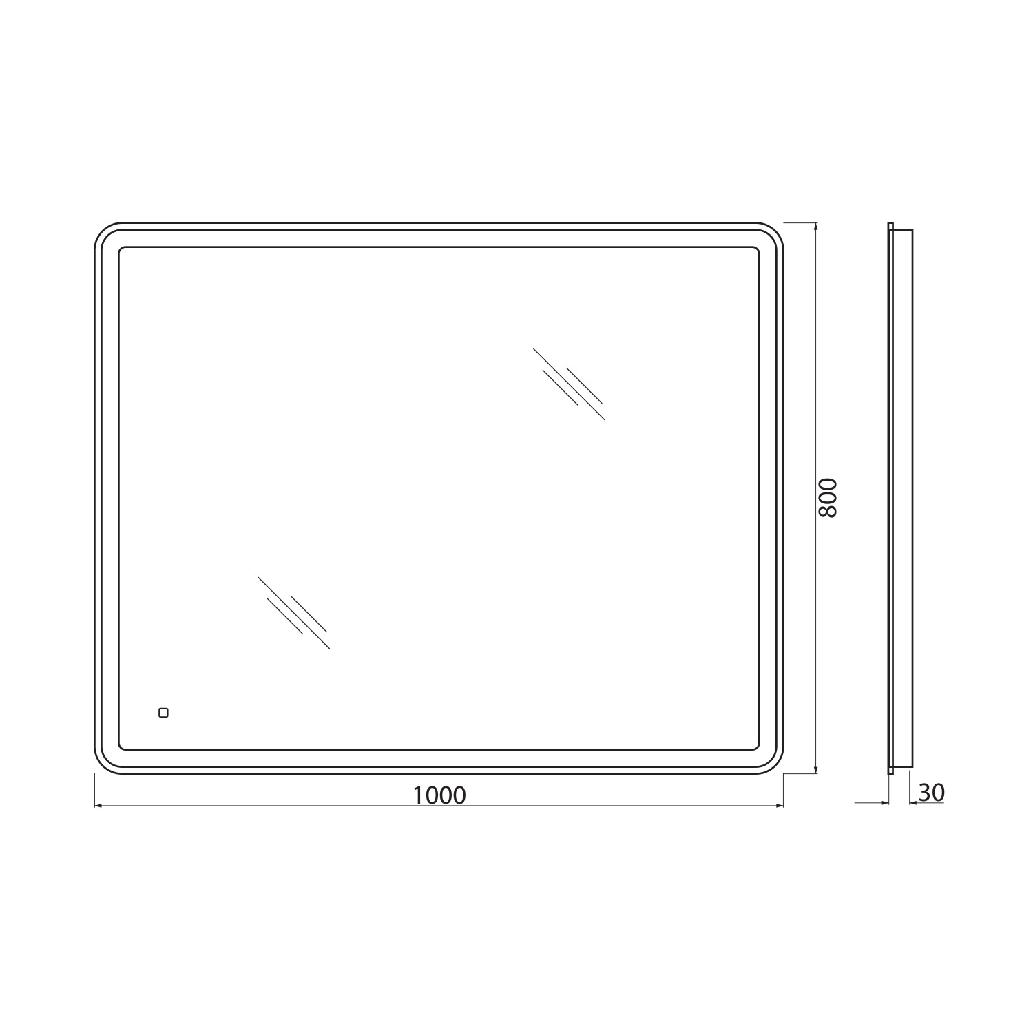 Приобрести belbagno зеркало 100х80 см spc-mar-1000-800-led-tch