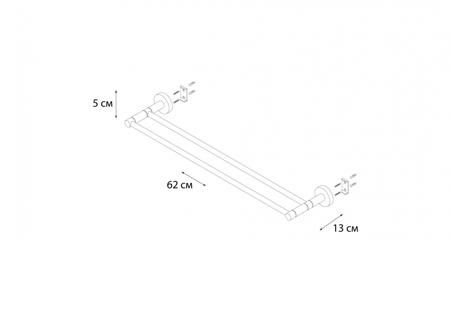 Приобрести fx-51502 modern полотенцедержатель трубчатый 2-ой (60 см.)