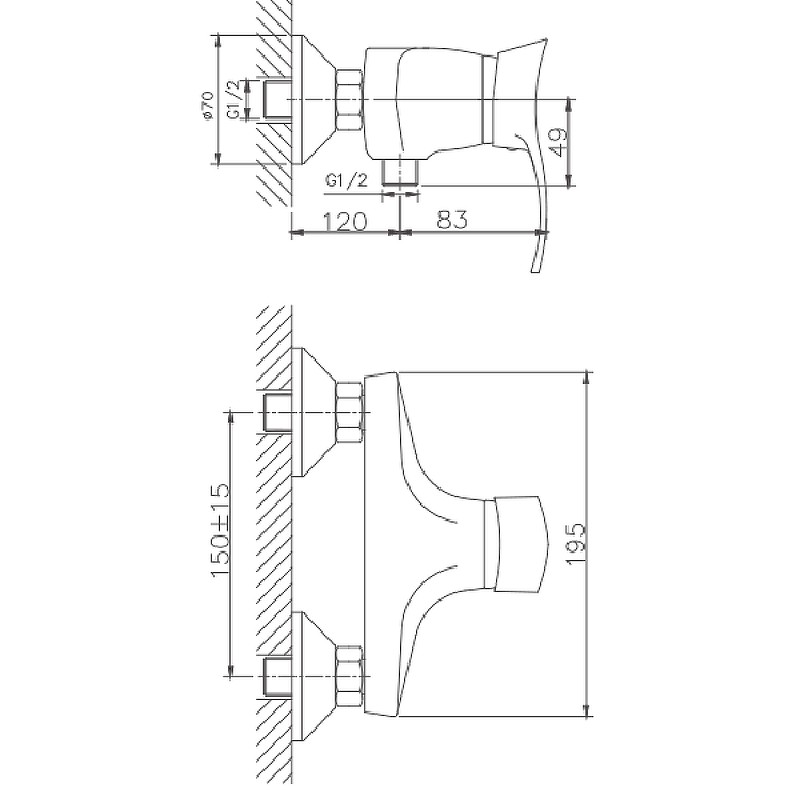 Приобрести haiba смеситель для душа 195мм, хром hb-2001