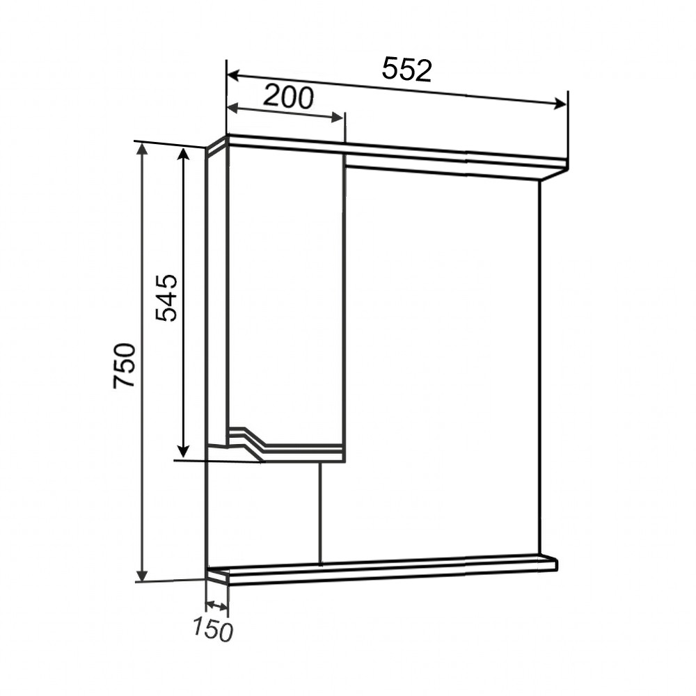 Приобрести aqua de marco зеркало-шкаф viktoria 55 см, левое, белый 1055cvic/l