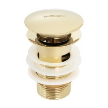 BelBagno Донный клапан Click Clack с переливом, золото BB-SAT-ORO