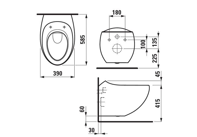 Приобрести унитаз подвесной laufen ilbagnoalessi one 8.2097.6.400.000.1