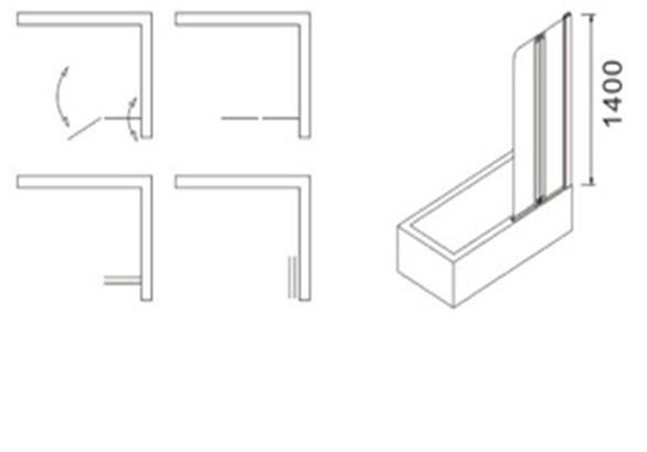Приобрести шторка для ванны azario az-141 80x140 см, хром , прозрачное