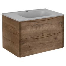 Vincea Тумба подвесная Paola 80 см, дуб винтаж с серой матовой раковиной VMC-2P800VO;VCB-2VP800G