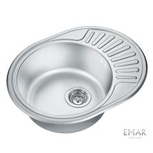 Emar Кухонная мойка 57х47 см, хром декор EMAR 5745 decor