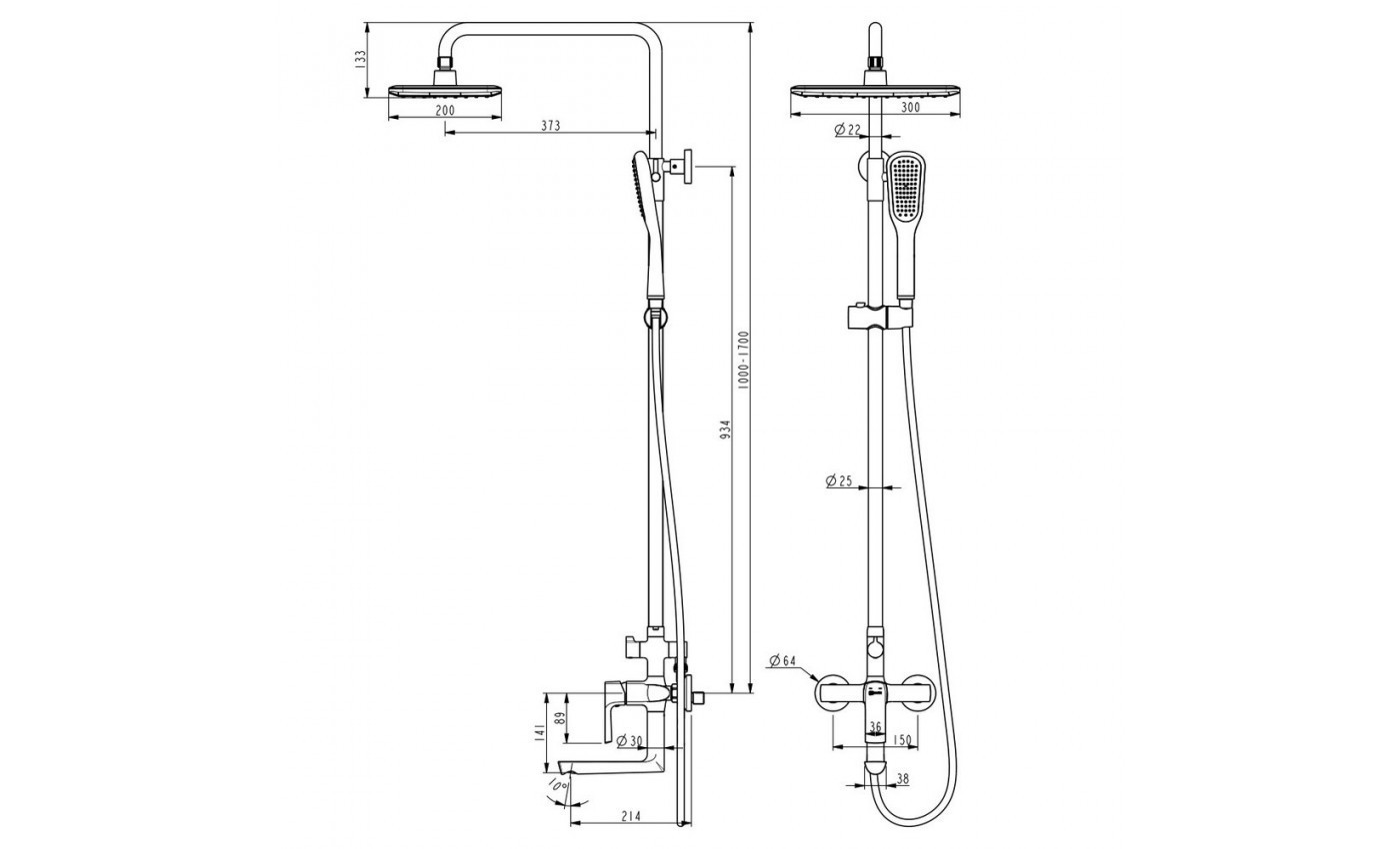 Приобрести lemark душевая система ursus, черный lm7262bl