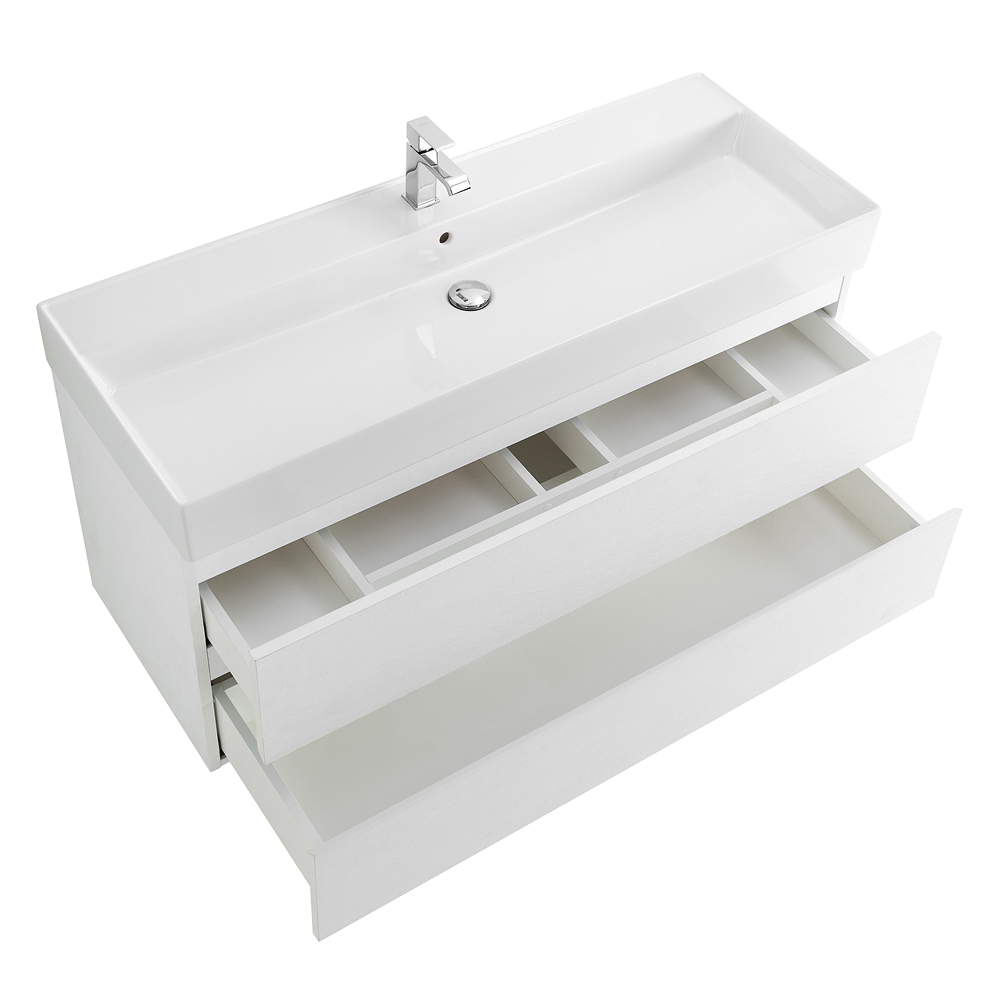 Приобрести cezares тумба подвесная с раковиной molveno 46 120 см bianco ghiaccio, белая molveno 46-120-2c-so-bg