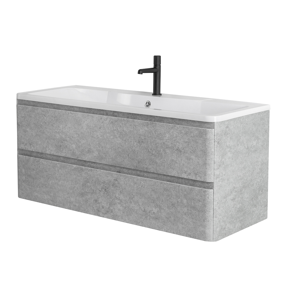 Приобрести belbagno тумба с раковиной albano 120 см, подвесная cemento verona grigio, белая раковина