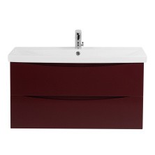 BelBagno Тумба с раковиной MARINO-CER 90 см, подвесная Bordo Lucido, белая раковина