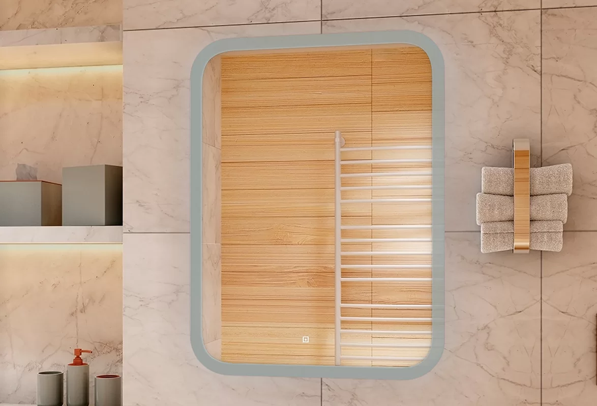 Приобрести continent зеркало с подсветкой glamour70х90 см, белое