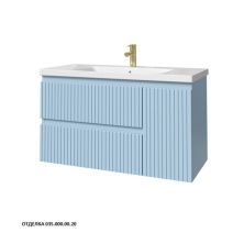 Caprigo Тумба с раковиной FORTE-Smalty STRIPE 100 см, правая, голубая, эмаль