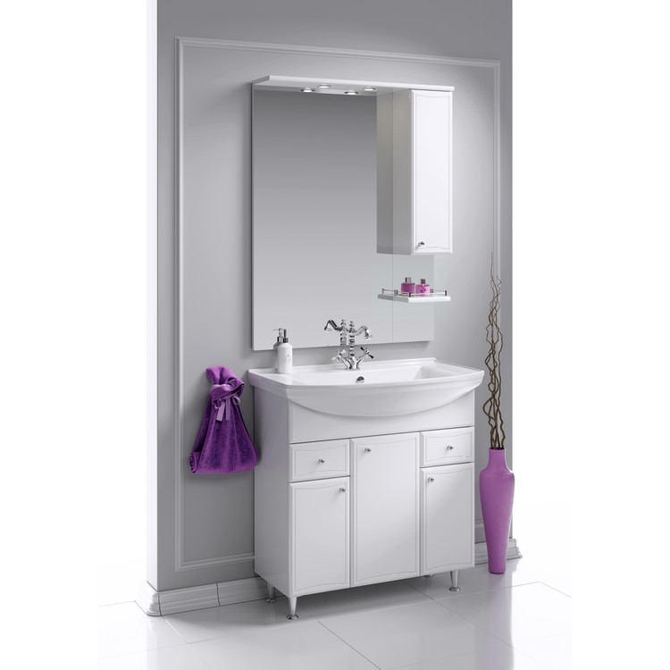 Приобрести зеркало-шкаф aqwella barcelona 85 см с подсветкой ba.02.08