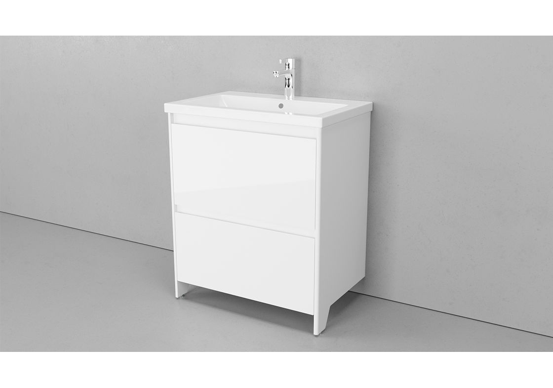 Приобрести тумба напольная с раковиной velvex klaufs 70 см tnkla.70.2y-616.216, белый