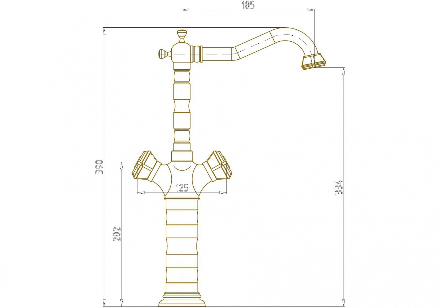 Приобрести смеситель для раковины высокий bronze de luxe royal 21973/1, бронза
