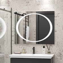 Continent Зеркало с подсветкой Galaxy 100х80 см, сенсорный включатель, белое