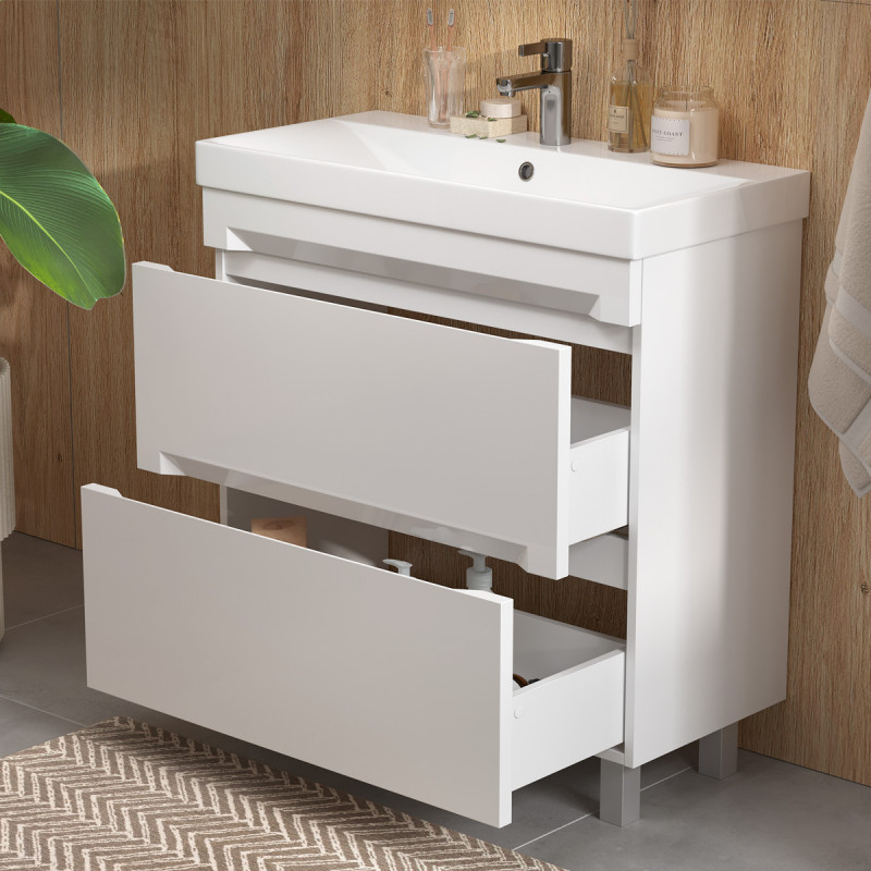 Приобрести equil тумба напольная с раковиной corner 80 см, белая tpcrnr80.2y-06