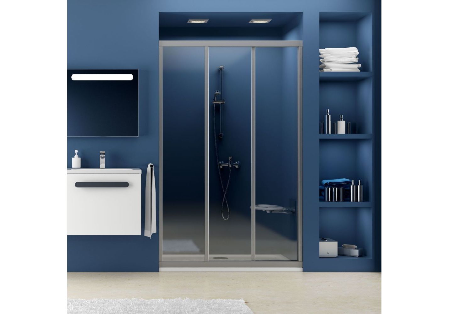 Приобрести дверь душевая ravak supernova asdp3 80 см 00v40u02z1 сатин/прозрачное