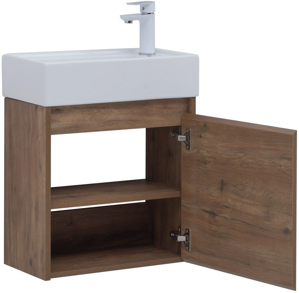 Приобрести aquanet тумба с раковиной nova lite 50 см, дуб рустикальный (1 дверца)