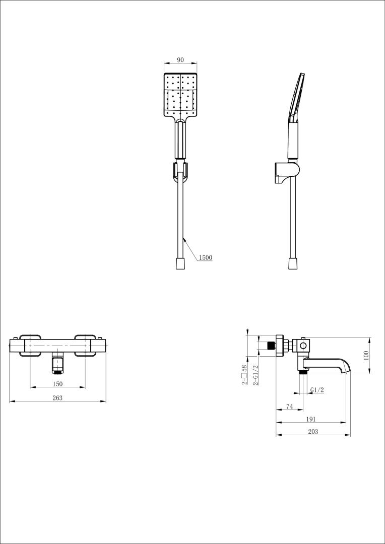 Приобрести смеситель для ванны с душем и термостатом wonzon & woghand stay 3, хром (ww-b2026-a1-cr)