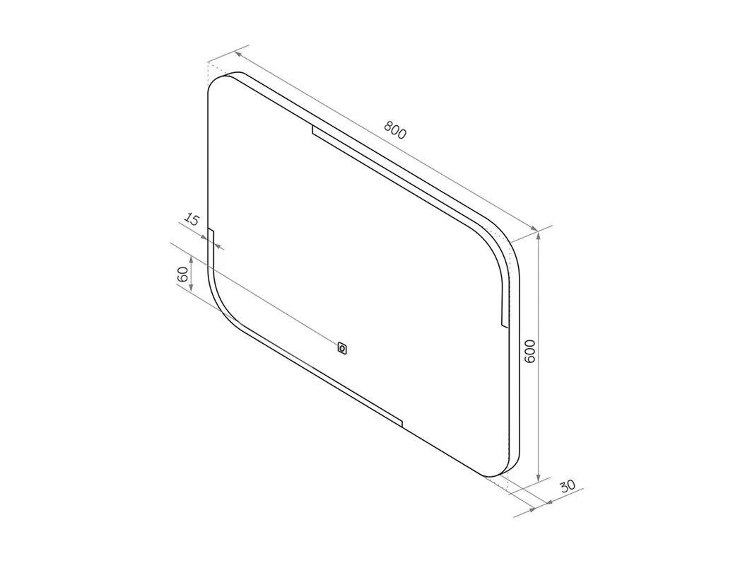 Приобрести continent зеркало с подсветкой raison 80х60 см, белое