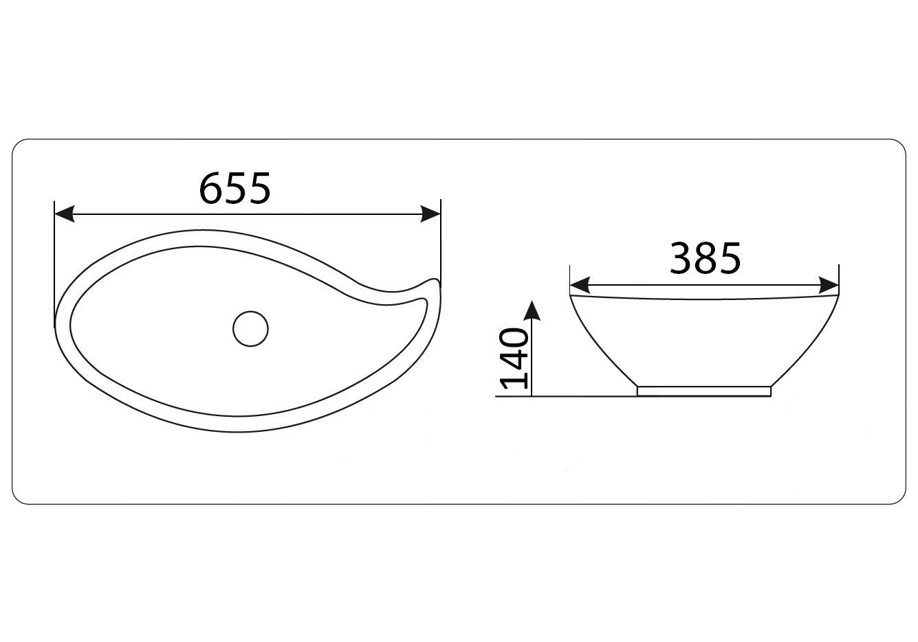Приобрести раковина-чаша ceramalux 65 см 9052